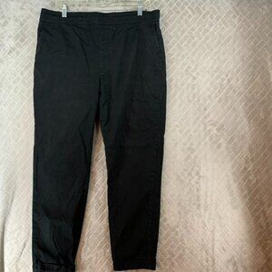 Eaka Womens XL Pants Black Relaxed Skinny Ankle Cuff High Rise Pull On Stretch